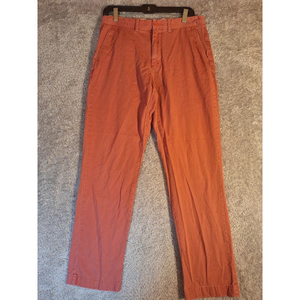 J. Crew Mens Chino Pants 31x32 Burnt Orange Cotton Twill Straight Leg CA 56445